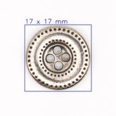 Vintage Zilveren Metalen Knoop met Sterpatroon 17x17 mm Knopen KNP00136